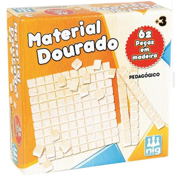 Imagem de Kit Didatico Material Dourado 62 Peças Nig Brinquedos 0426