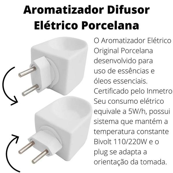 Imagem de Kit Difusor Elétrico Via Aroma e 2 Óleo Essencial de Lavanda e Tea Tree