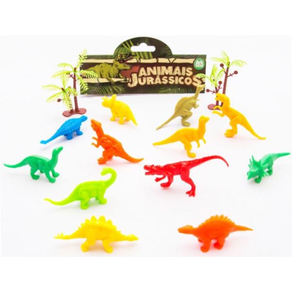 Imagem de Kit dinossauro animais jurássicos de PVC com 18 peças de brinquedo - dinossauros dino