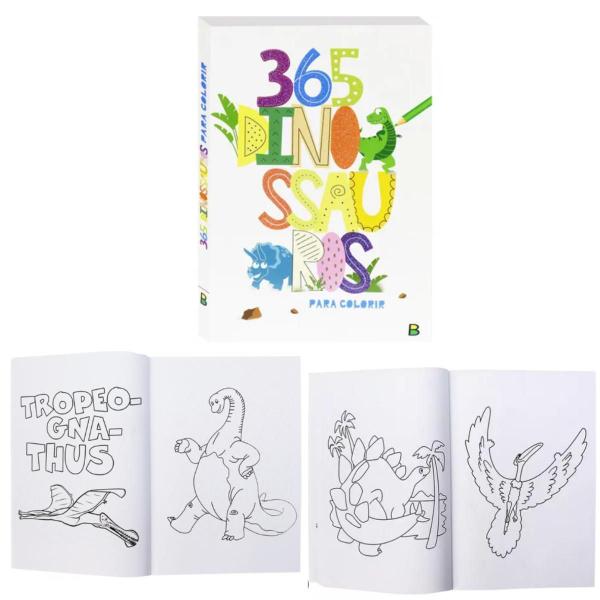 Imagem de Kit Dinossauro Dino Monta e Desmonta  e Livro com 365 Dinossauros para colorir e Lapis de Cor Ovo Dino Surepresa