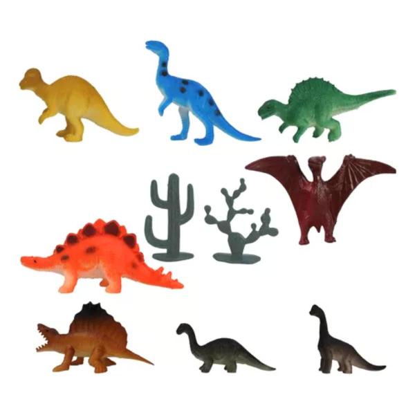 Imagem de Kit Dinossauros de Borracha 12 Peças de Espécies Diferentes Praia Banho Dino Word Brinquedo Animais