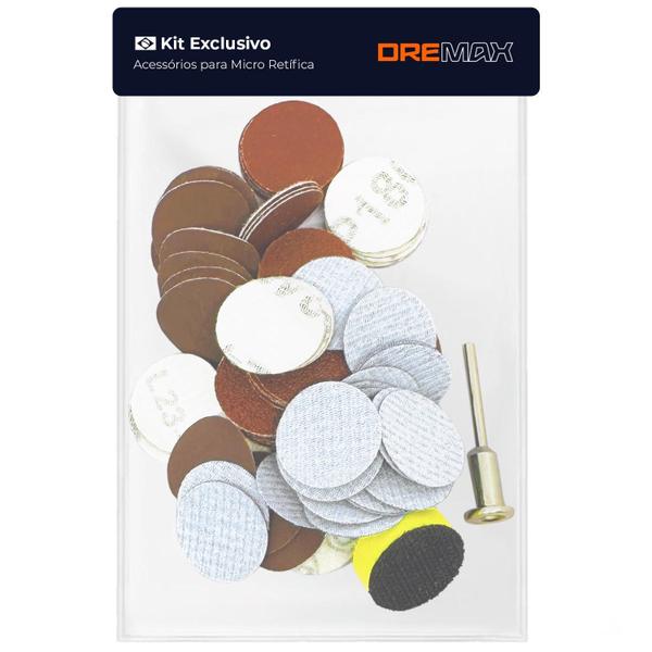Kit Disco De Lixa Base Aderente 102 Pçs Para Micro Retíficas - Dremax Imagem de Kit Disco De Lixa Base Aderente 102 Pçs Para Micro Retíficas