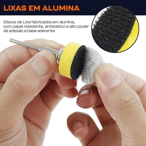 Kit Disco De Lixa Base Aderente 102 Pçs Para Micro Retíficas - Dremax Imagem de Kit Disco De Lixa Base Aderente 102 Pçs Para Micro Retíficas