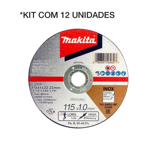 Imagem de Kit disco p/ inox 4.1/2 x 7/8 e-03034 makita