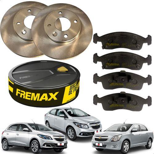 Imagem de Kit Disco Pastilha Freio Dianteiro Chevrolet GM Onix Prisma Cobalt 1.0 1.4 1.8 2012 2013 2014 2015 2016 2017 2018 2019