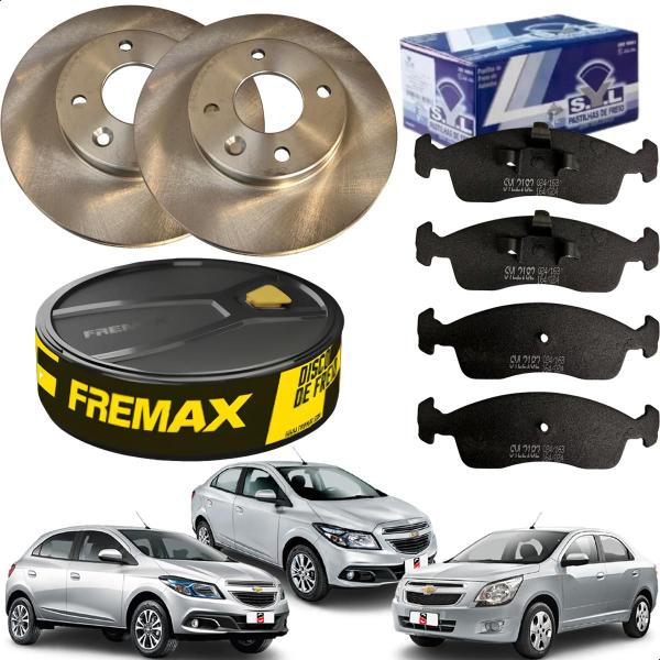 Imagem de Kit Disco Pastilha Freio Dianteiro Chevrolet GM Onix Prisma Cobalt 1.0 1.4 1.8 2012 2013 2014 2015 2016 2017 2018 2019