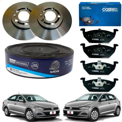 Imagem de Kit Disco Pastilha Freio Dianteiro Volkswagen VW Polo Virtus 1.0 1.6 12v MSI 2018 2019 2020 2021 2022