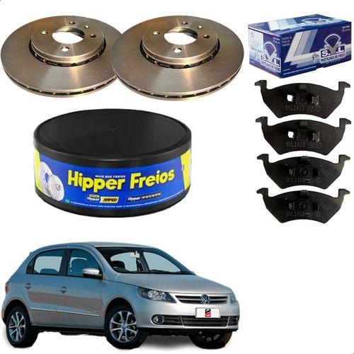 Imagem de Kit Disco + Pastilha Gol G5 1.0 1.6 Aro 14 2008 2009 2010 2011 2012 2013 Original Hipper Freios