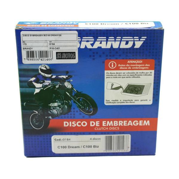 Imagem de Kit Discos De Embreagem Moto Honda Biz100 Dream 100 Brandy