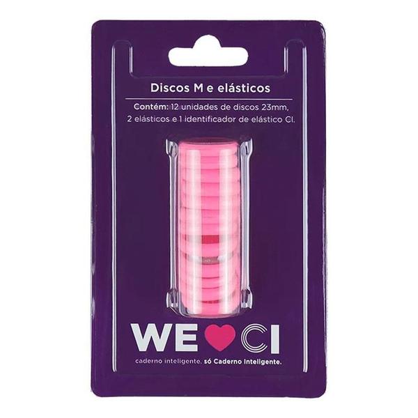 Imagem de Kit Discos M e Elásticos para Caderno Inteligente MCI231023 Rosa Neon - CI