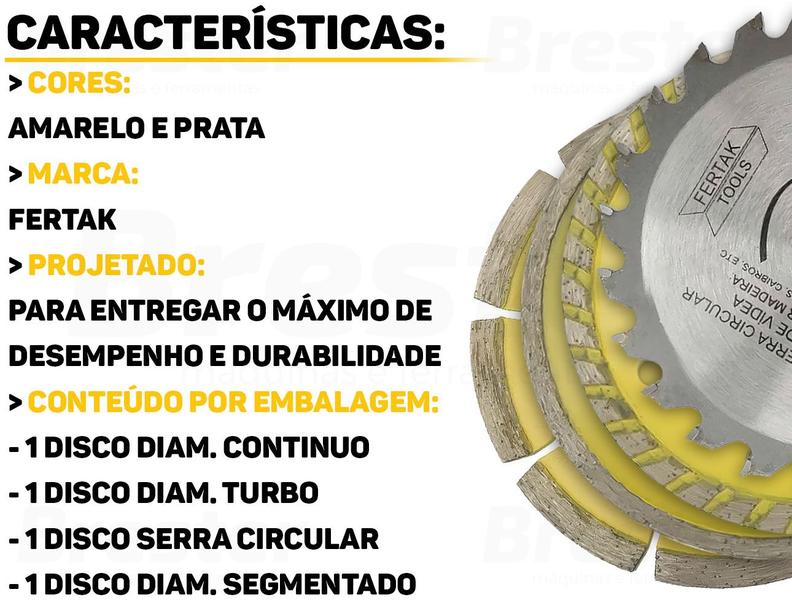 Imagem de Kit Discos Para Serralheria E Construção Profissional Fertak