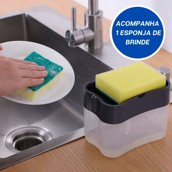 Imagem de Kit Dispenser Porta Detergente Pia Cozinha Suporte Esponja