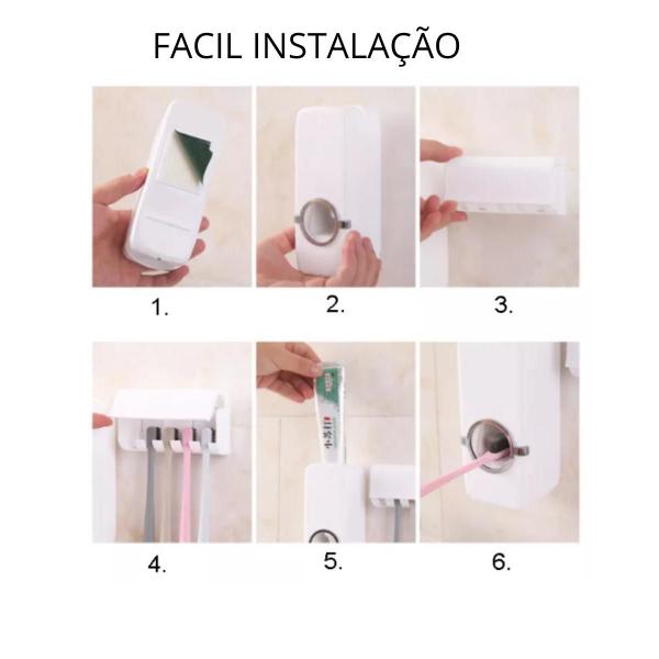 Imagem de Kit Dispenser Porta Pasta de Dente Mini Seladora Lacrar Sacos Ralador 5 em 1 e Cortador de Batatas