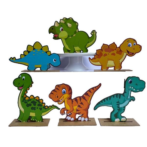 Imagem de Kit Display de Mesa 6 Peças Festa Dinossaurinho Bebê 1 MDF