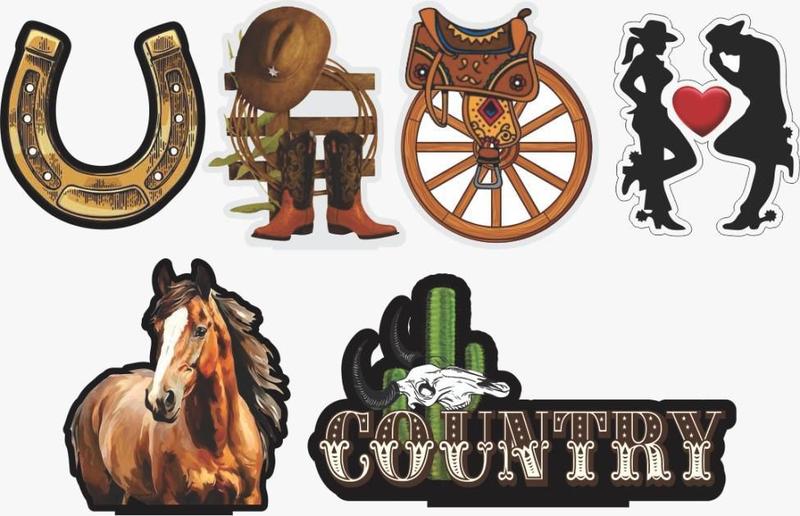 Imagem de Kit Display De Mesa 6 Peças Para Festa Country Mdf