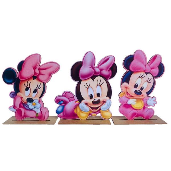 Imagem de Kit Display de Mesa 6 Peças Para Festa Minnie Bebê MDF