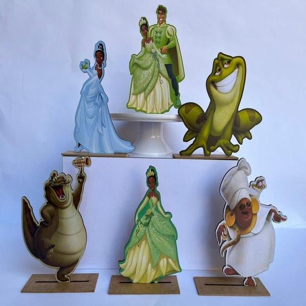 Imagem de Kit Display De Mesa 6 Peças Para Festa Princesa Tiana Mdf