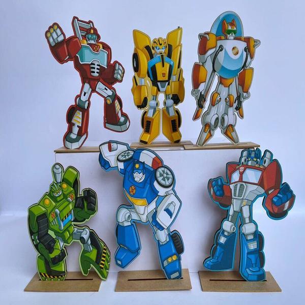 Imagem de Kit Display de Mesa 6 Peças Para Festa Transformers 2 MDF