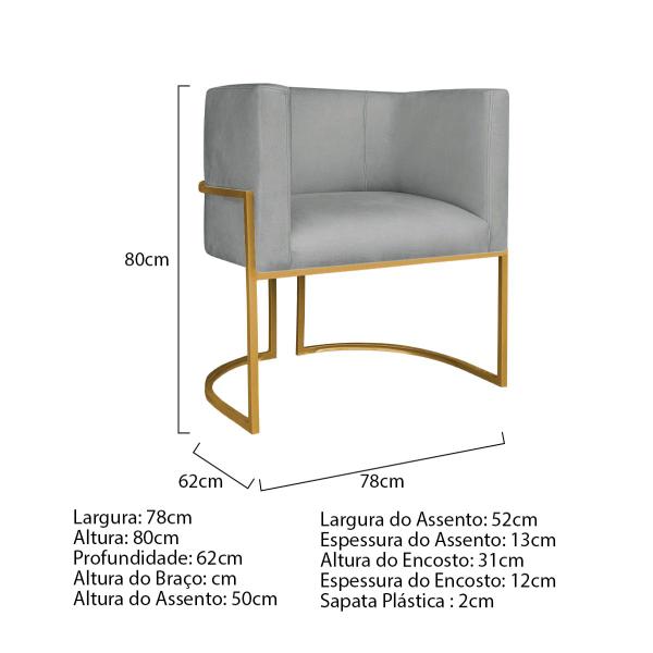 Imagem de Kit Divã Luna 140cm Lado Direito e 01 Poltrona Base de Ferro Dourado Bouclé