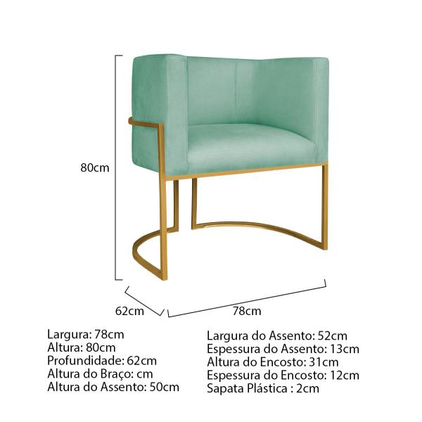 Imagem de Kit Divã Luna 140cm Lado Direito e 01 Poltrona Base de Ferro Dourado Suede