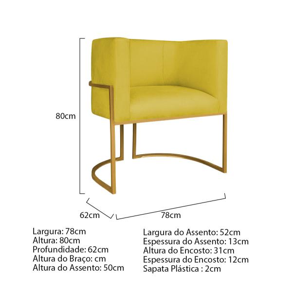 Imagem de Kit Divã Luna 140cm Lado Direito e 01 Poltrona Base de Ferro Dourado Suede