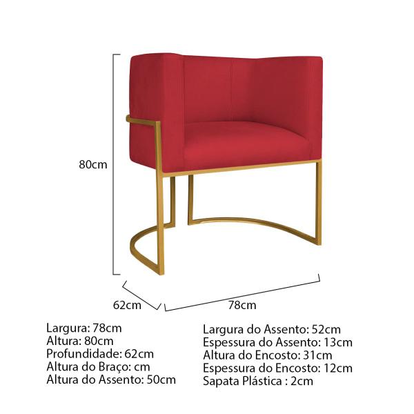 Imagem de Kit Divã Luna 140cm Lado Direito e 01 Poltrona Base de Ferro Dourado Suede