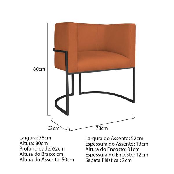 Imagem de Kit Divã Luna 140cm Lado Direito e 01 Poltrona Base de Ferro Preto Suede