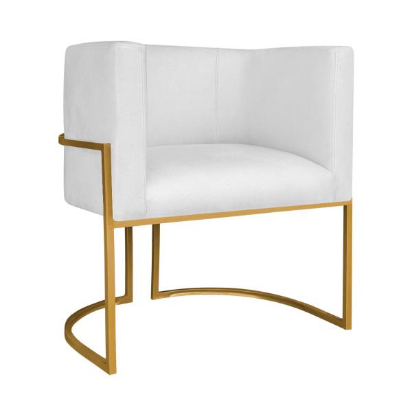 Imagem de Kit Divã Luna 140cm Lado Direito e 02 Poltronas Base de Ferro Dourado Suede