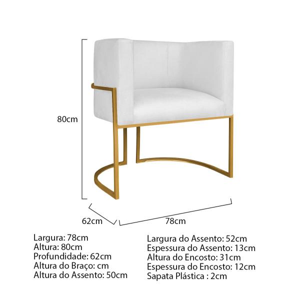 Imagem de Kit Divã Luna 140cm Lado Direito e 02 Poltronas Base de Ferro Dourado Suede