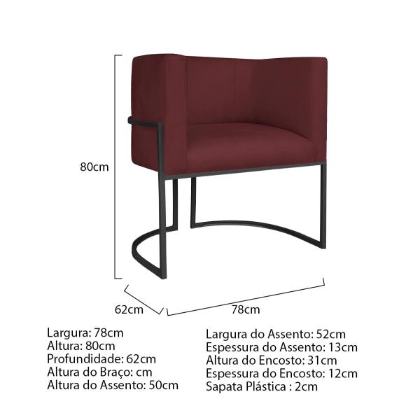 Imagem de Kit Divã Luna 140cm Lado Direito e 02 Poltronas Base de Ferro Preto Suede