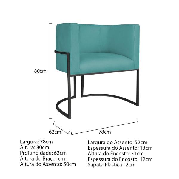 Imagem de Kit Divã Luna 140cm Lado Direito e 02 Poltronas Base de Ferro Preto Suede