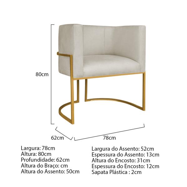 Imagem de Kit Divã Luna 140cm Lado Esquerdo e 02 Poltronas Base de Ferro Dourado Bouclé