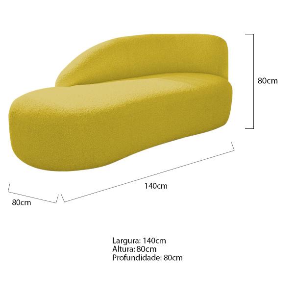 Imagem de Kit Divã Luna 140cm Lado Esquerdo e 02 Poltronas Base de Ferro Dourado Suede