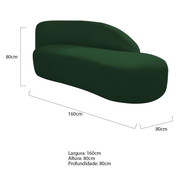 Imagem de Kit Divã Luna 160cm Lado Direito e 01 Poltrona Base de Ferro Dourada Suede