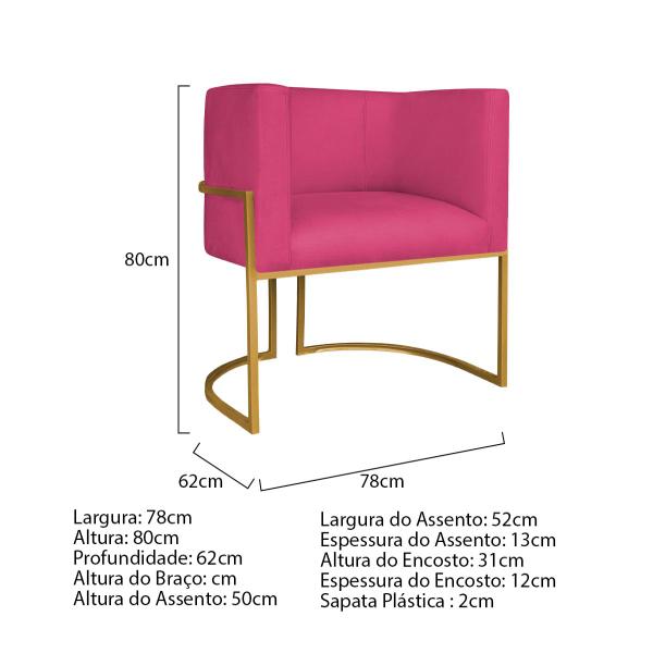 Imagem de Kit Divã Luna 160cm Lado Direito e 02 Poltronas Base de Ferro Dourado Suede