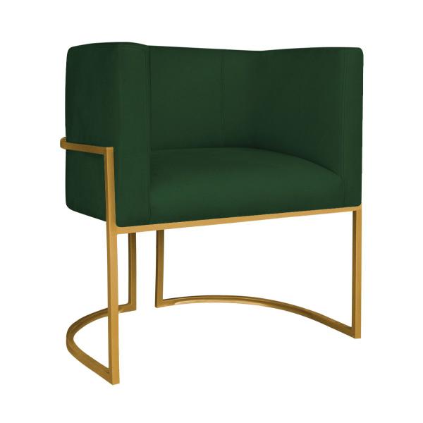 Imagem de Kit Divã Luna 160cm Lado Direito e 02 Poltronas Base de Ferro Dourado Suede