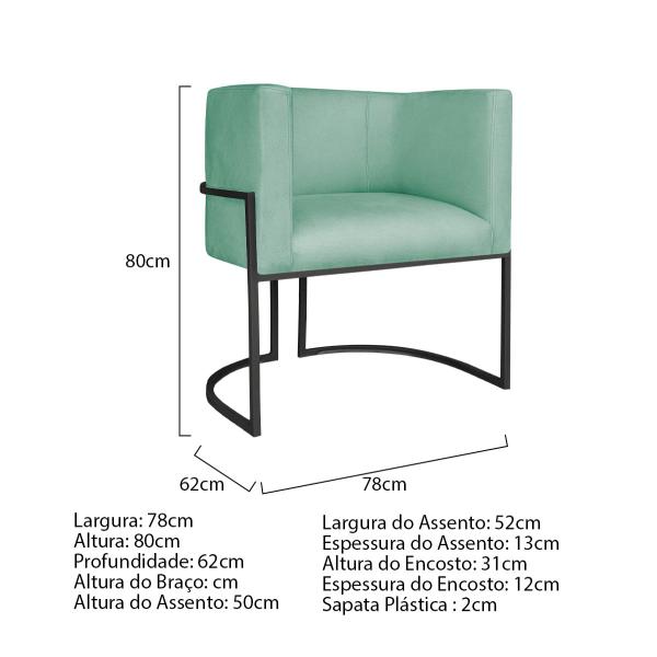 Imagem de Kit Divã Luna 160cm Lado Direito e 02 Poltronas Base de Ferro Preto Suede