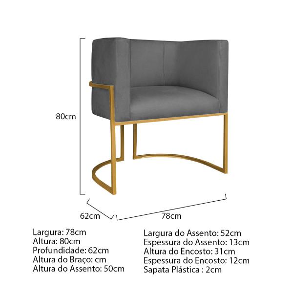 Imagem de Kit Divã Luna 160cm Lado Esquerdo e 01 Poltrona Base de Ferro Dourado Linho