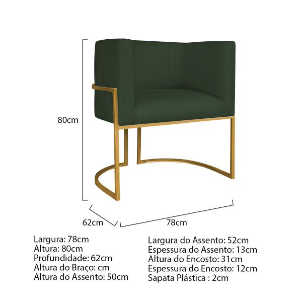 Imagem de Kit Divã Luna 160cm Lado Esquerdo e 02 Poltronas Base de Ferro Dourado Linho