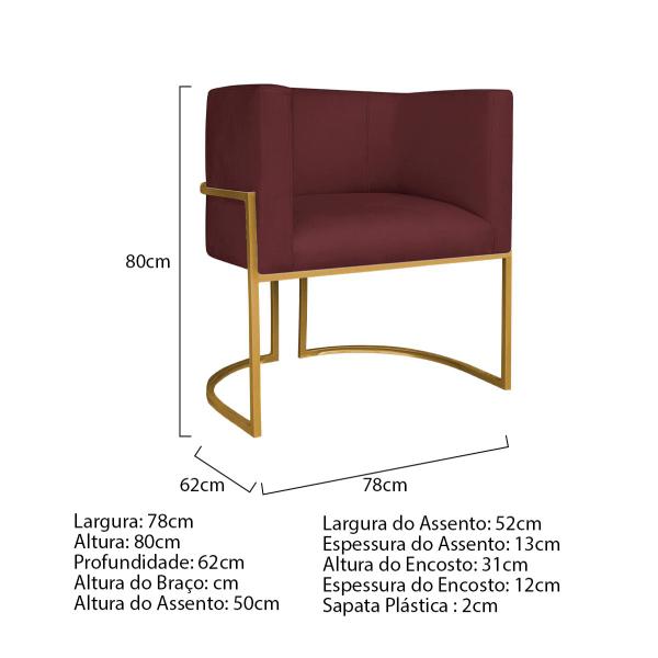 Imagem de Kit Divã Luna 160cm Lado Esquerdo e 02 Poltronas Base de Ferro Dourado Suede