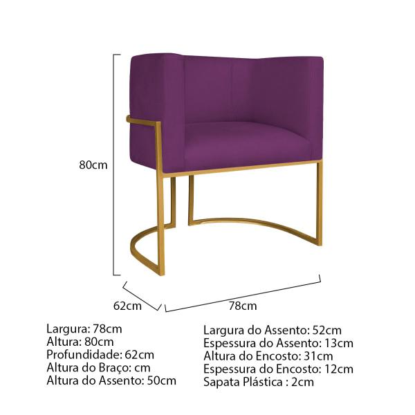 Imagem de Kit Divã Luna 185cm Lado Direito e 01 Poltrona Base de Ferro Dourado Suede