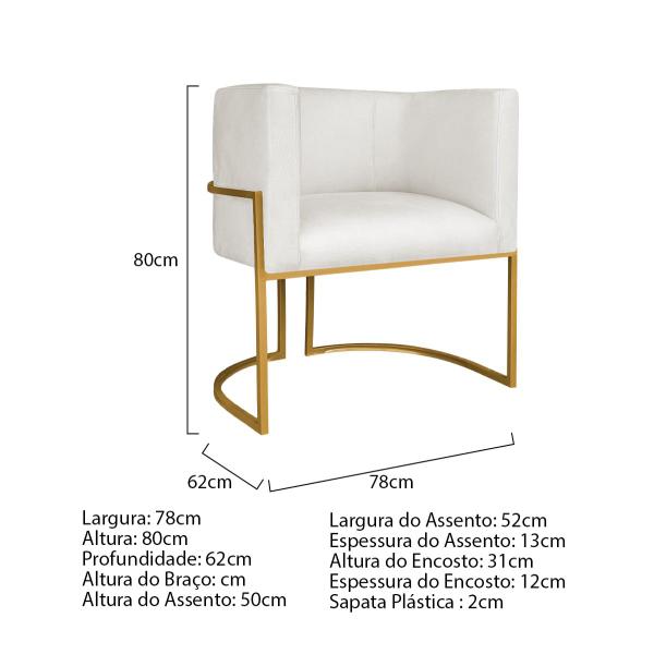 Imagem de Kit Divã Luna 185cm Lado Direito e 02 Poltronas Base de Ferro Dourado Bouclé