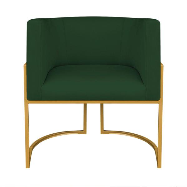 Imagem de Kit Divã Luna 185cm Lado Direito e 02 Poltronas Base de Ferro Dourado Suede