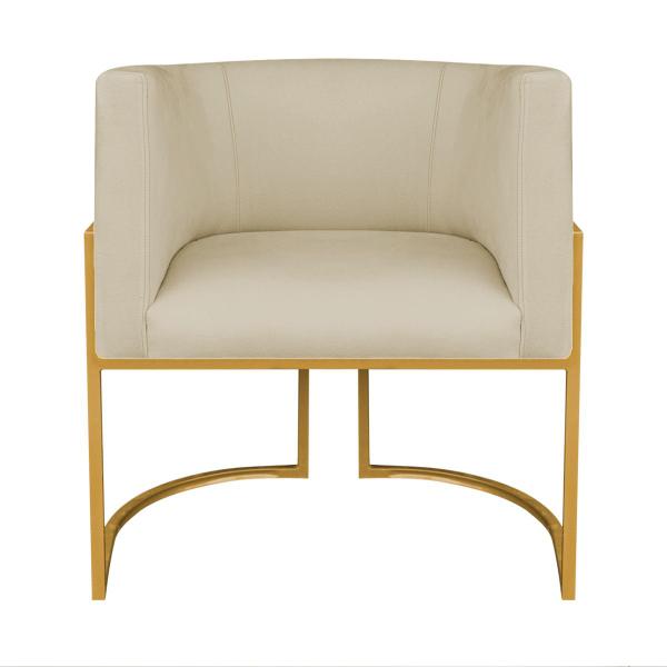 Imagem de Kit Divã Luna 185cm Lado Direito e 02 Poltronas Base de Ferro Dourado Suede