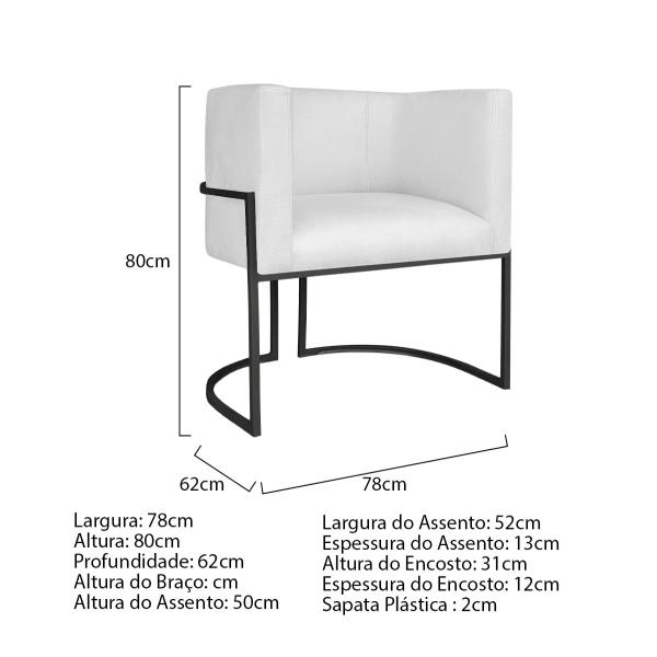 Imagem de Kit Divã Luna 185cm Lado Direito e 02 Poltronas Base de Ferro Preto Suede