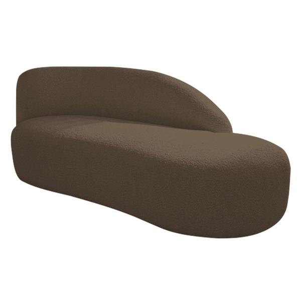 Imagem de Kit Divã Luna 185cm Lado Direito e 02 Poltronas Base de Ferro Preto Suede Marrom