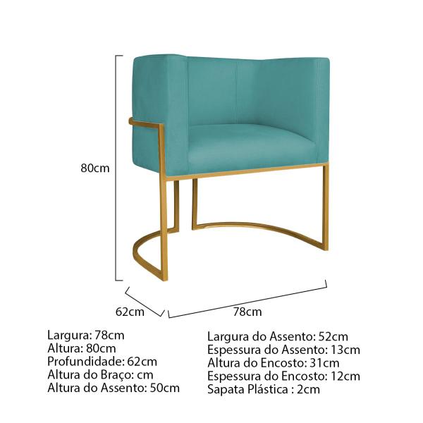 Imagem de Kit Divã Luna 185cm Lado Esquerdo e 01 Poltrona Base de Ferro Dourado Suede