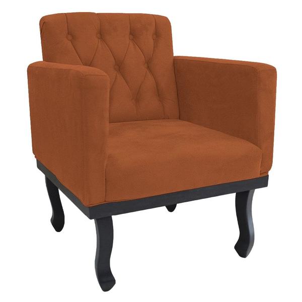 Imagem de Kit Diva Recamier Azura 140cm Lado Direito e 02 Poltronas Classic Suede Terracota - Amarena Móveis