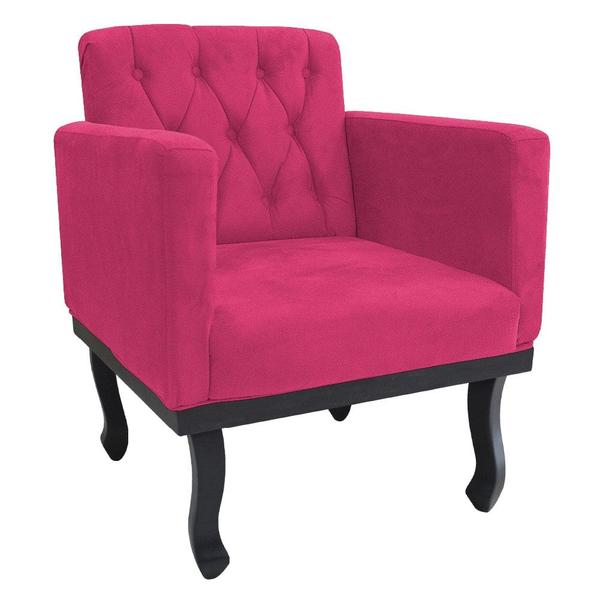 Imagem de Kit Diva Recamier Azura 140cm Lado Esquerdo e 02 Poltronas Classic Suede Pink - Amarena Móveis