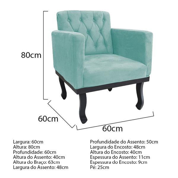 Imagem de Kit Diva Recamier Azura 160cm Lado Direito e 02 Poltronas Classic Suede - Amarena Móveis